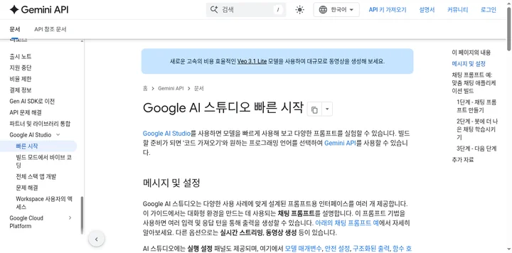구글 AI 스튜디오 설정 가이드